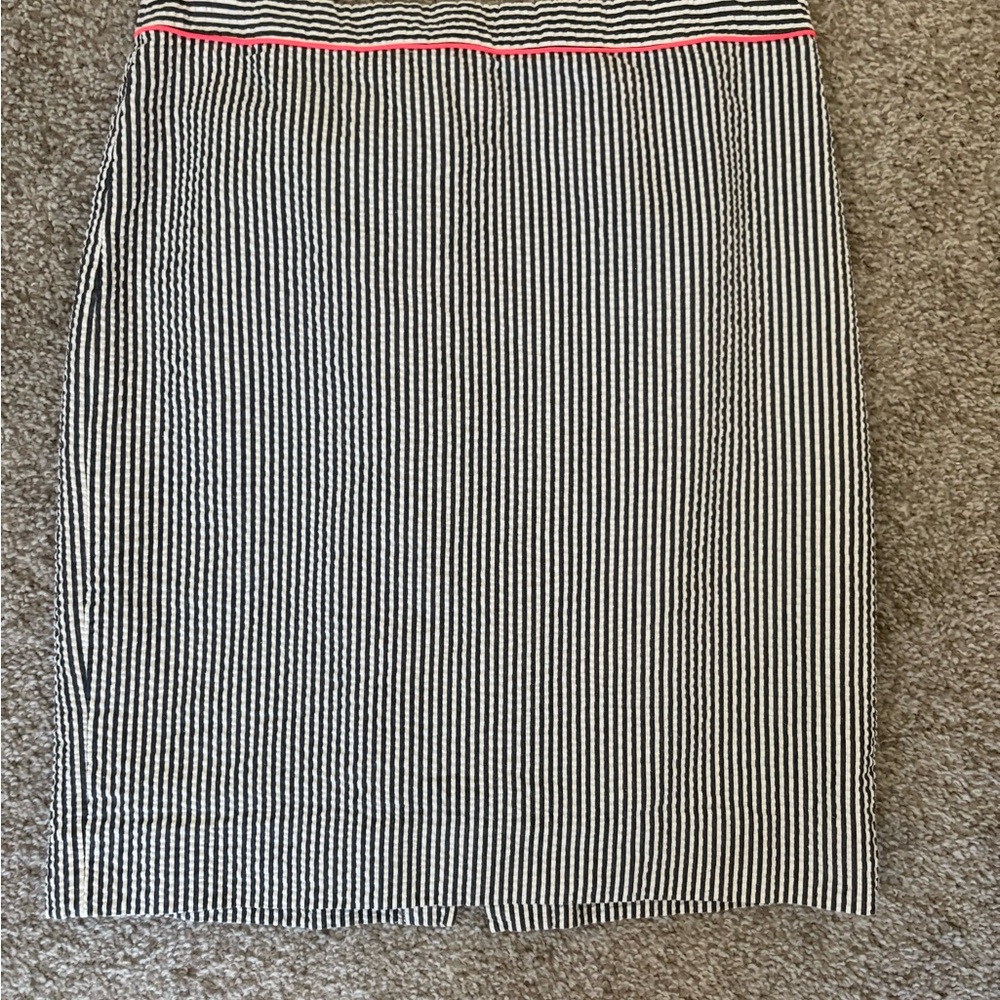 J Crew Seersucker Pencil Skirt